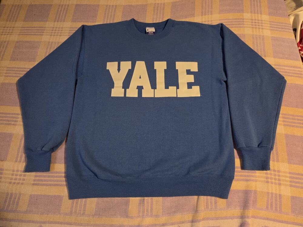 Vtg Yale University Sweatshirt Champion Medium Made In USA 90s College Blue